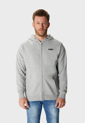 Oldskull Zip-Up Hoodie 'Xtreme Vivid Skull' in Grey: front