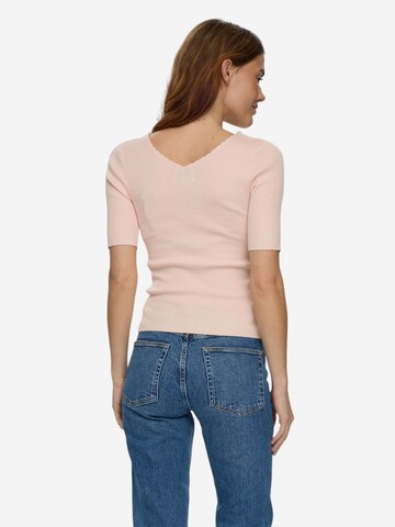 NÜMPH 3/4 Ärmel-Strickpullover 'NUAYELET SS PULLOVER CROPPED' in Pink