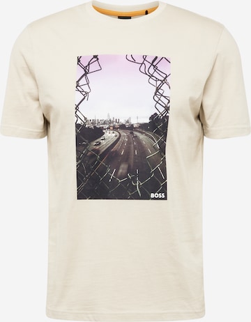 T-Shirt 'Urban' BOSS en beige : devant