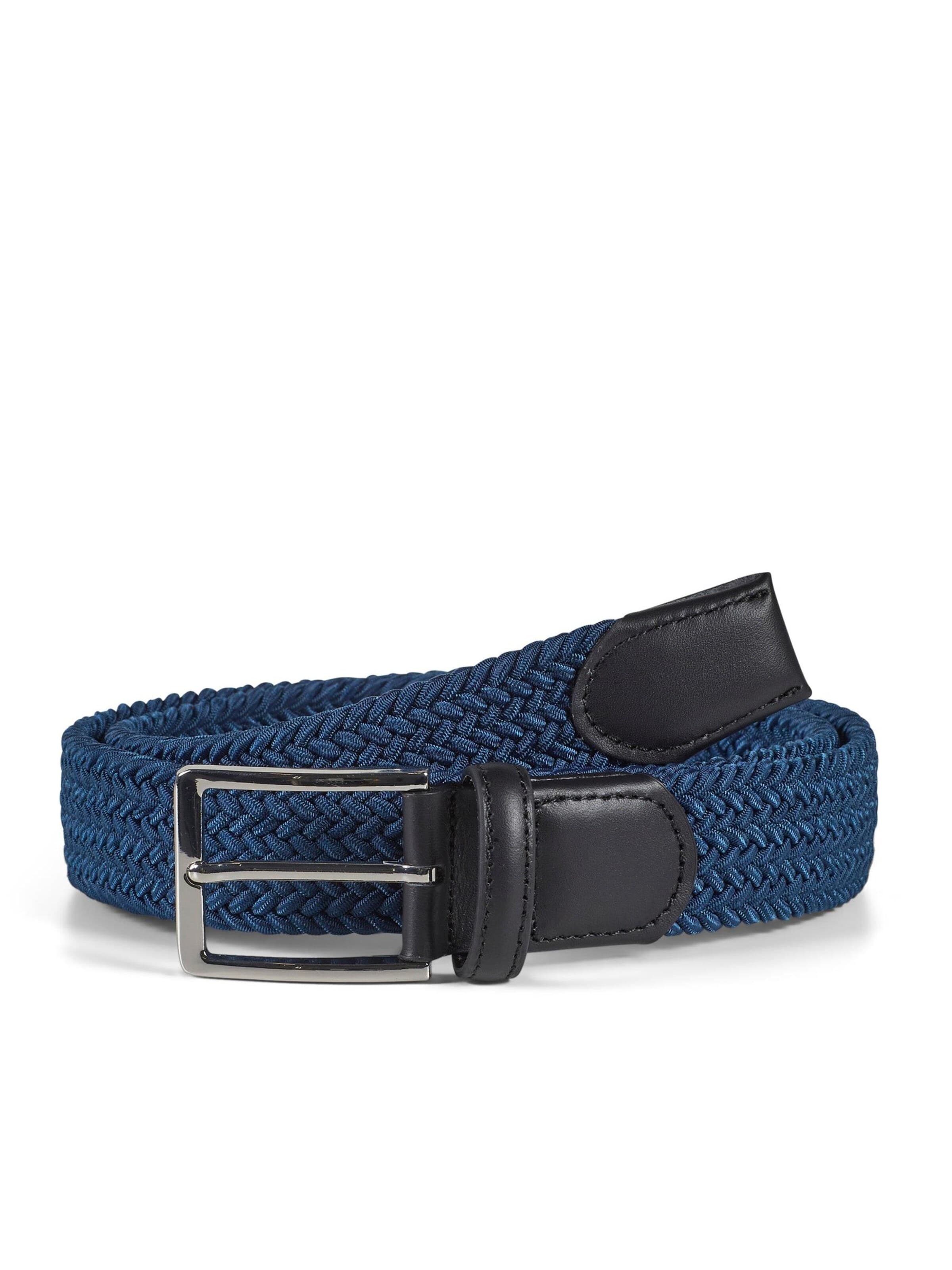 Howard London Riem 'Braided Belt Marvin Blue' in Blauw: voorkant