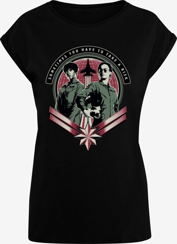 T-shirt 'Captain Marvel - Take A Risk' ABSOLUTE CULT en noir : devant
