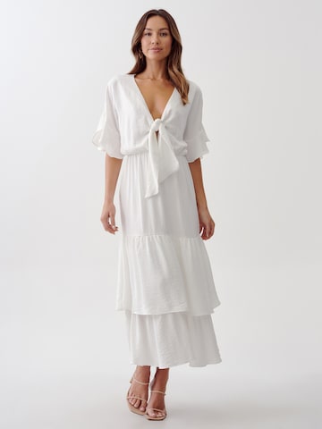 Robe 'LUCINDA' Tussah en blanc : devant