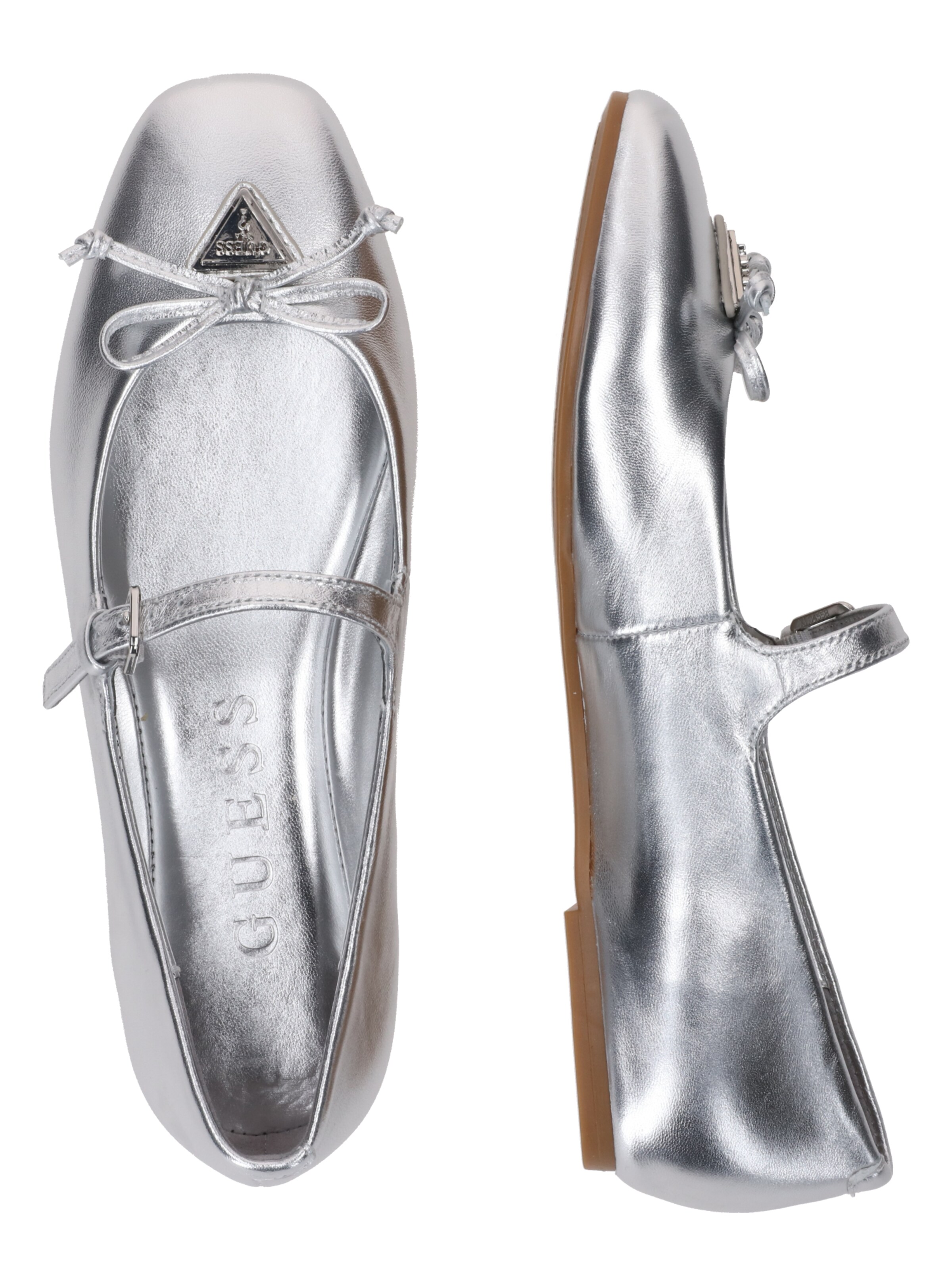 GUESS Baleriny 'KAYRA' w kolorze srebrny