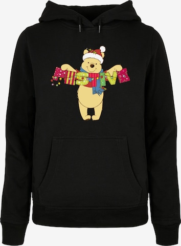 ABSOLUTE CULT Sweatshirt 'Winnie The Pooh - Festive' in Zwart: voorkant