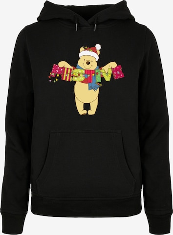 ABSOLUTE CULT Sweatshirt 'Winnie The Pooh - Festive' in Schwarz: predná strana