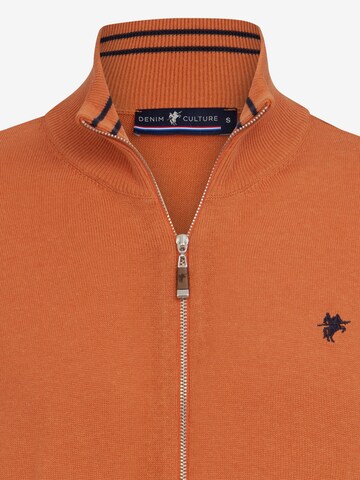 DENIM CULTURE Gebreid vest 'Lorenz' in Oranje