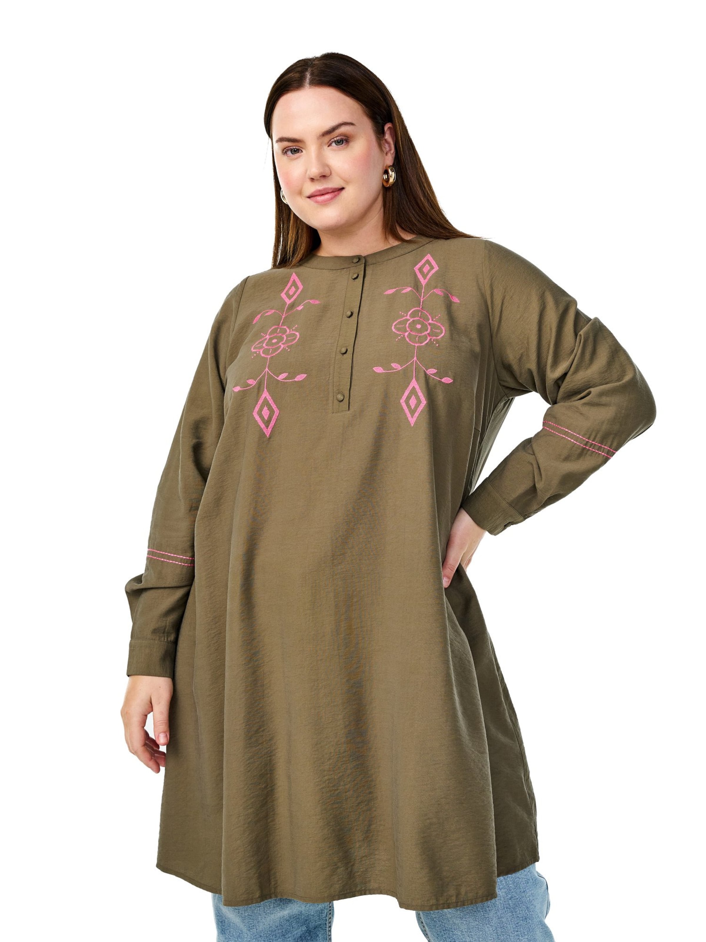 Abito 'MFLORINA' di Zizzi in verde: frontale