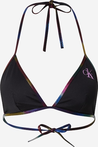 Calvin Klein Swimwear Triangle Bikini Top 'Pride' in Black: front