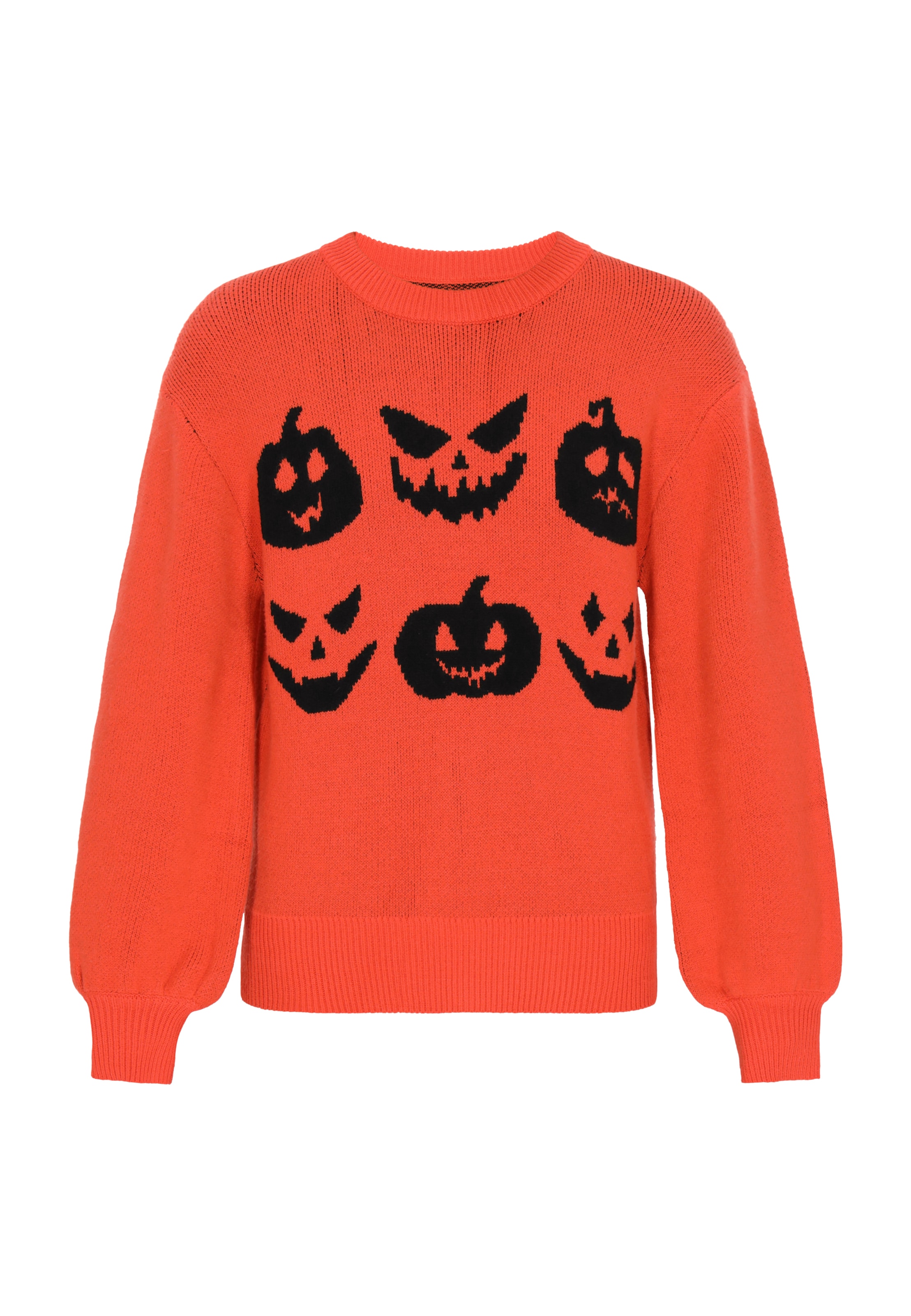 oranžs swirly Džemperis 'Halloween': no priekšpuses