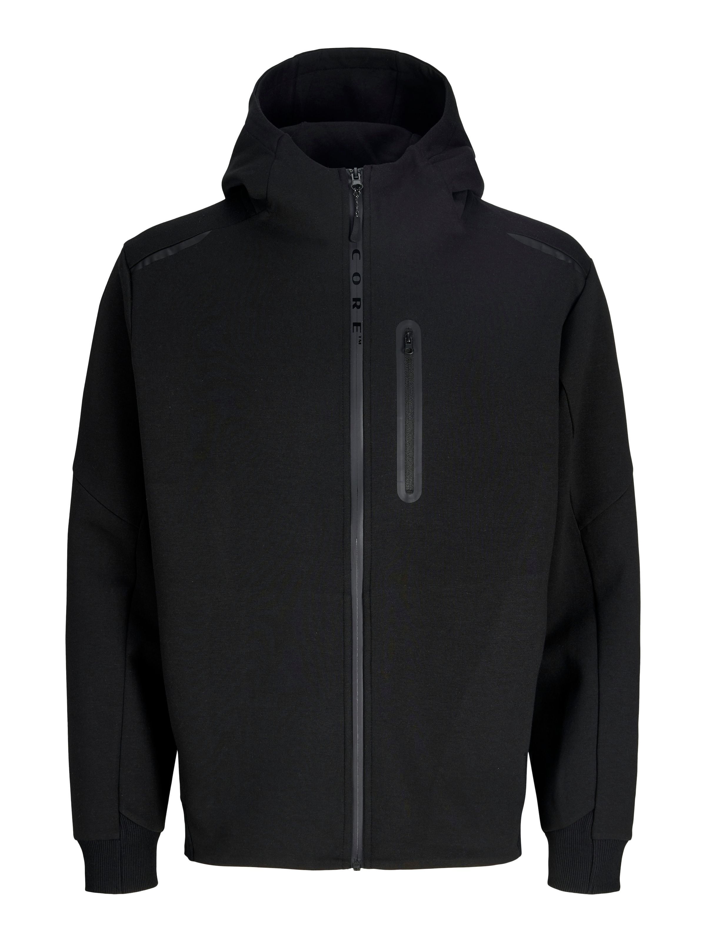 JACK & JONES Zip-Up Hoodie in Black, Item view