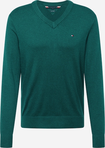 TOMMY HILFIGER Пуловер в зелено: отпред