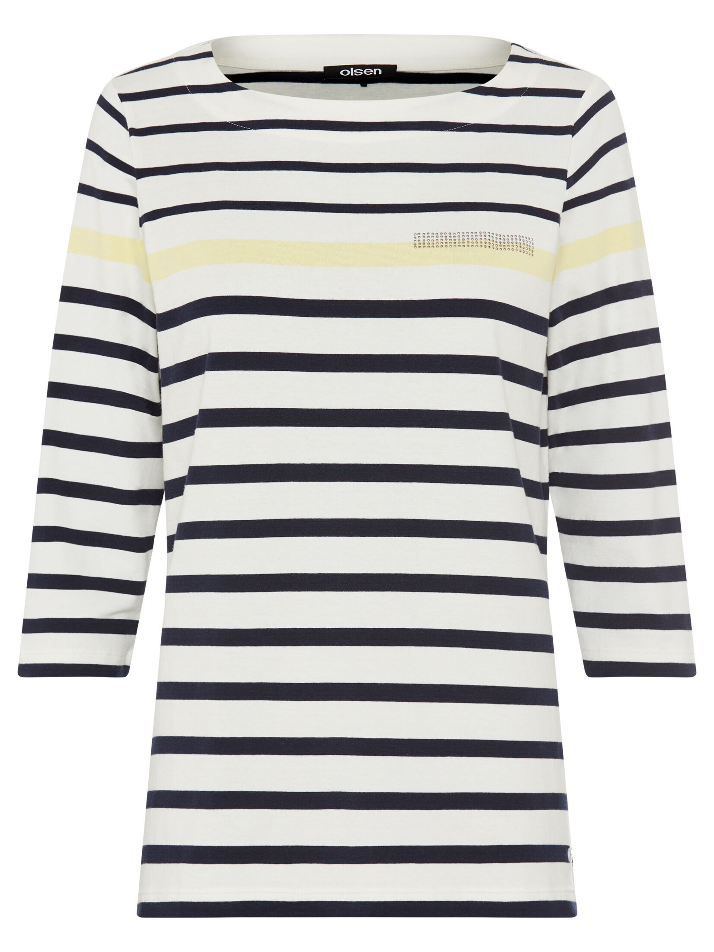 Olsen T-Shirt mit U-Boot-Ausschnitt in Blau: Vorderseite