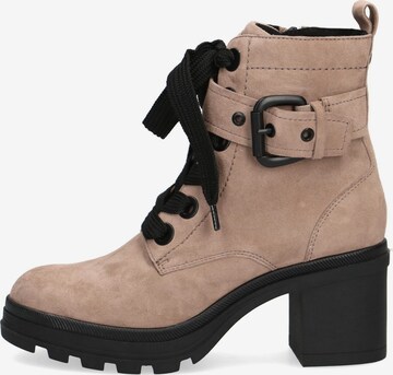 CAPRICE Lace-Up Ankle Boots in Beige