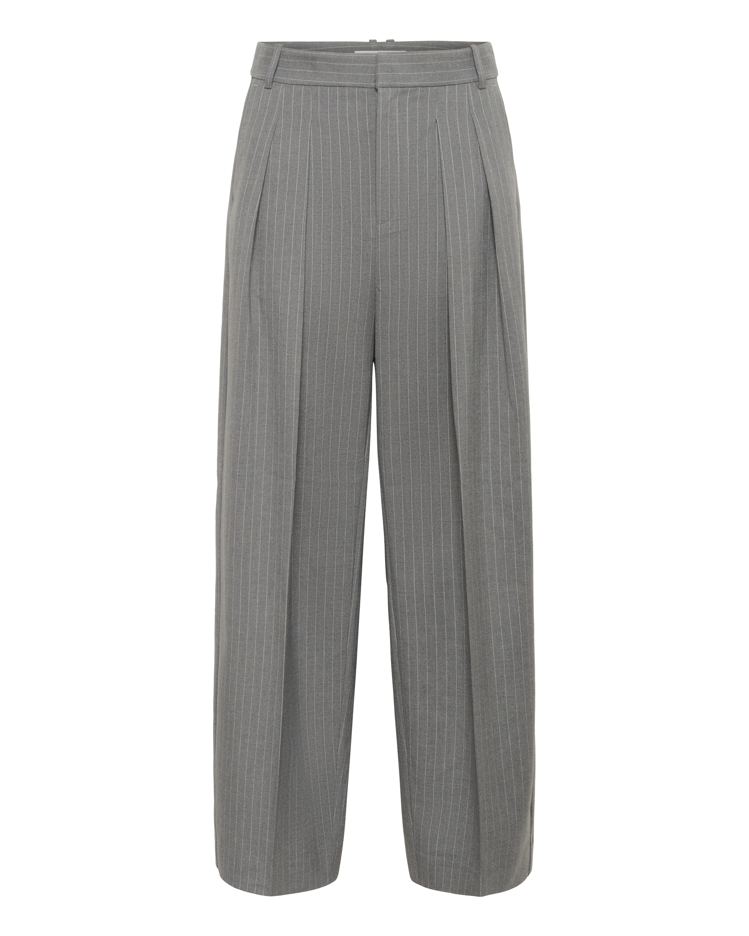 InWear Wide Leg Bukser med fals 'HosannaIW' i grå: forside