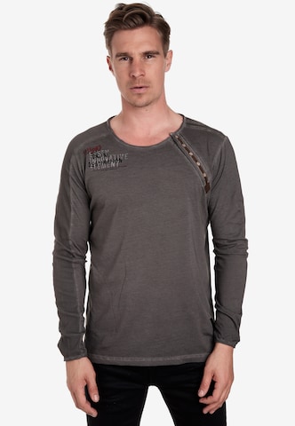 Rusty Neal Langarmshirt in Grau: predná strana