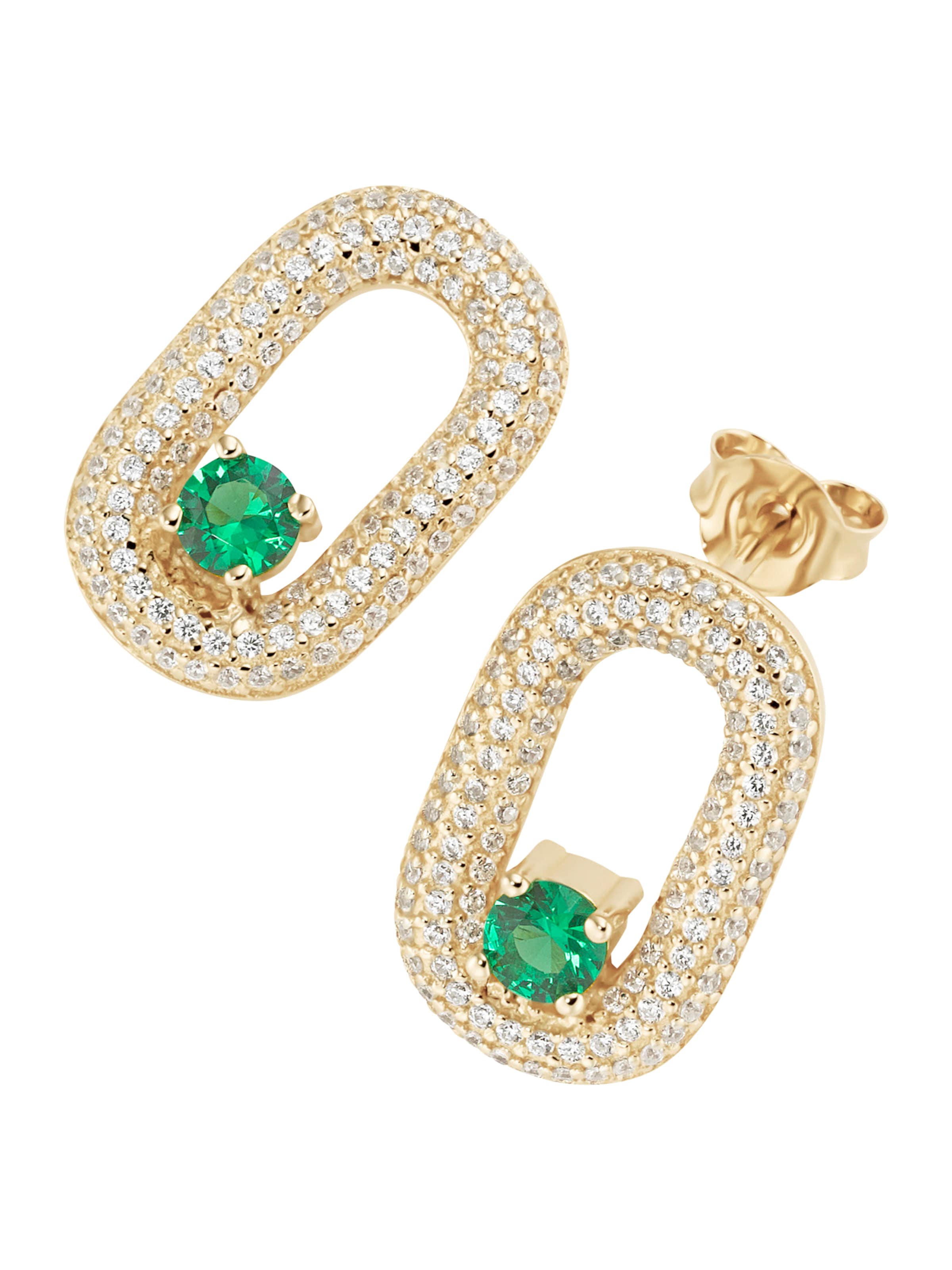 Boucles d'oreilles Giorgio Martello Milano en vert : devant