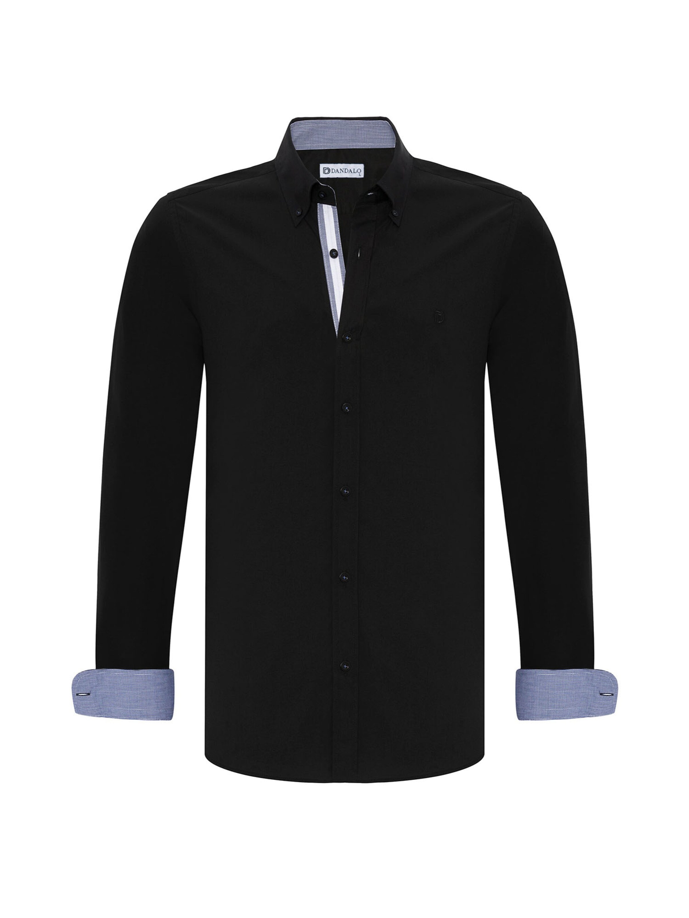 Dandalo Regular fit Button Up Shirt in Black: front