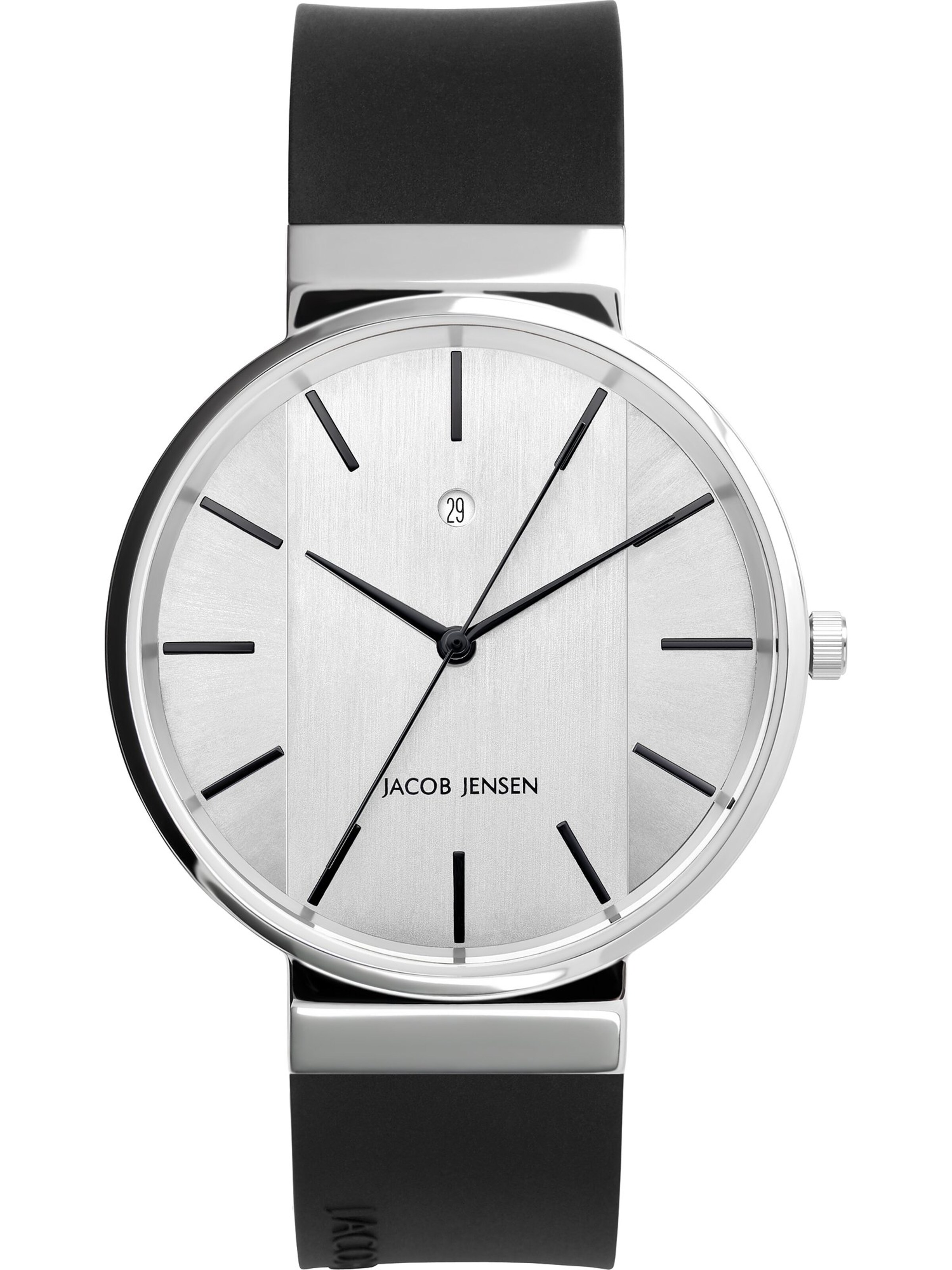 JACOB JENSEN Analog Watch 'New Line 707' in Black: front