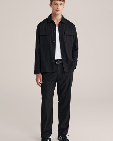 WE Fashion Loose fit Pleat-Front Pants in Black