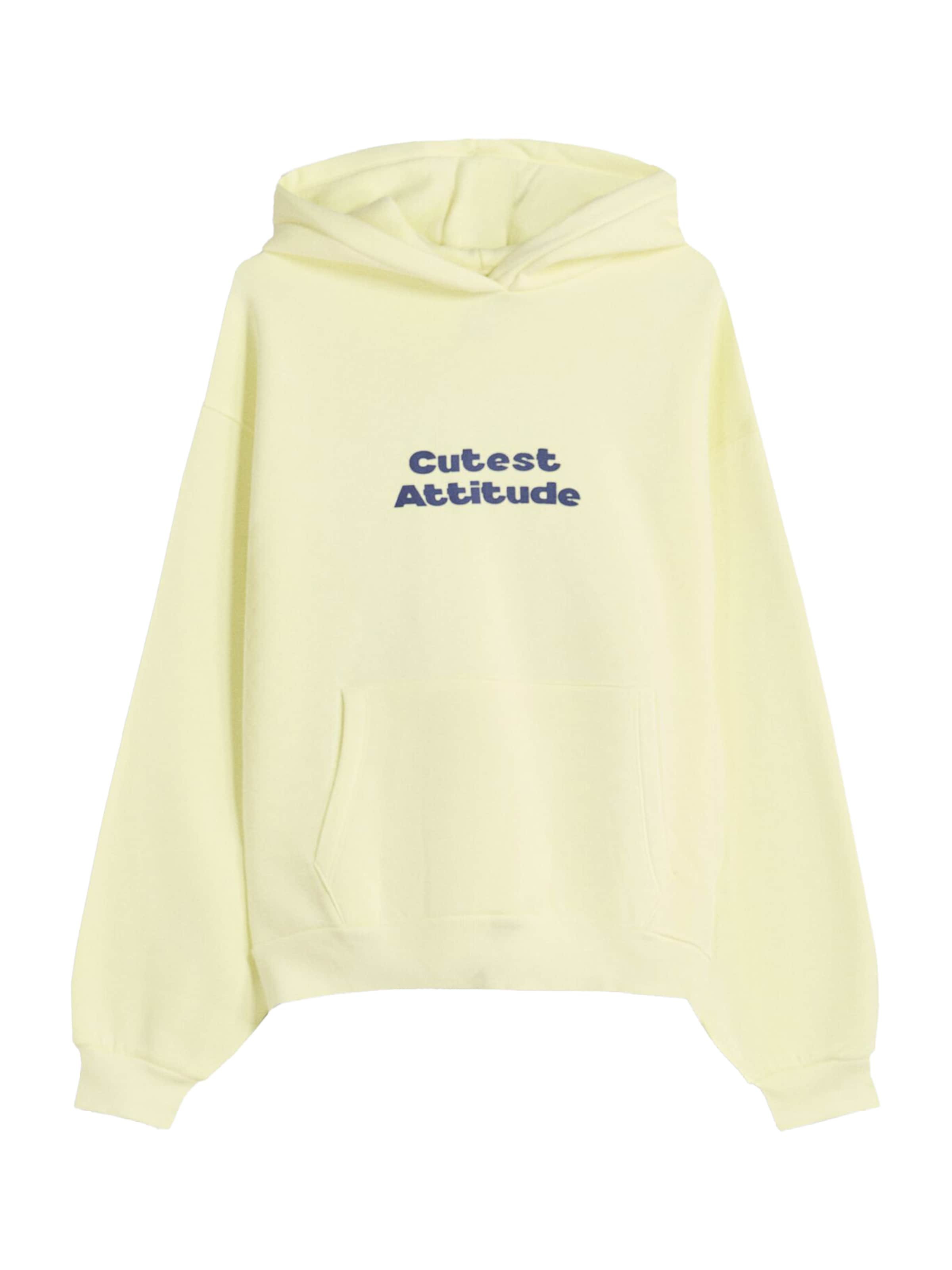 Bershka Sweatshirt in Geel: voorkant