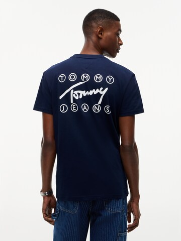 Tommy Jeans Majica 'SIGNATURE PLAY' | modra barva: sprednja stran