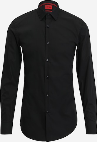 HUGO Slim fit Button Up Shirt 'Koey' in Black: front