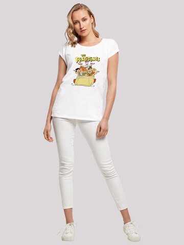 T-shirt 'Die Familie Feuerstein The Ride' F4NT4STIC en blanc