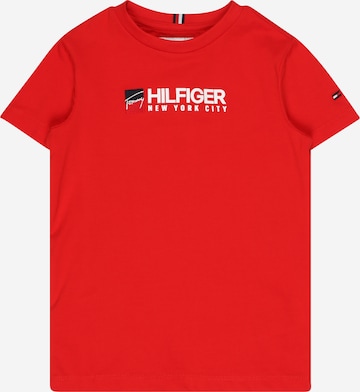 T-Shirt TOMMY HILFIGER en rouge : devant