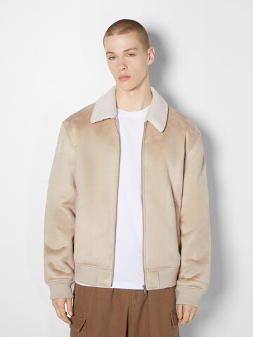 Bershka Between-Season Jacket in Beige: front