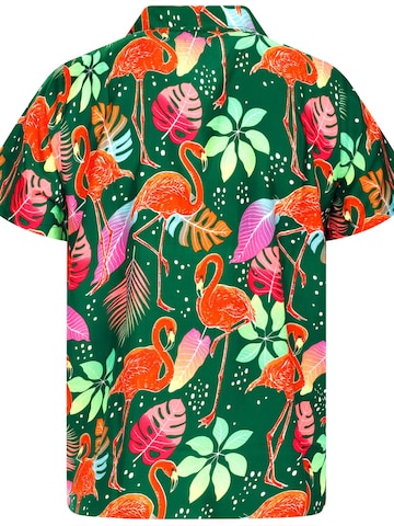 Maglietta 'Funky Flamingos' di King Kameha in verde