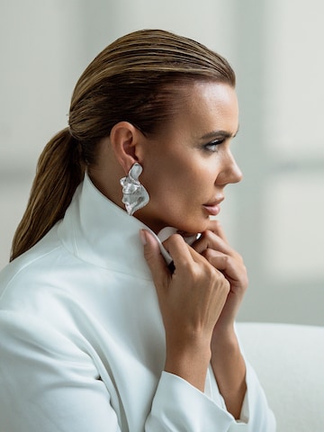 CLASSYANDFABULOUS Jewelry Ohrringe 'Oversize Ginkgo Leaf' in Silber