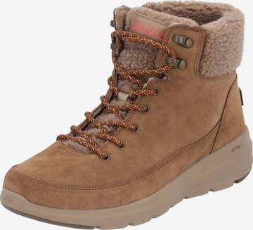 SKECHERS Lace-Up Ankle Boots in Brown: front