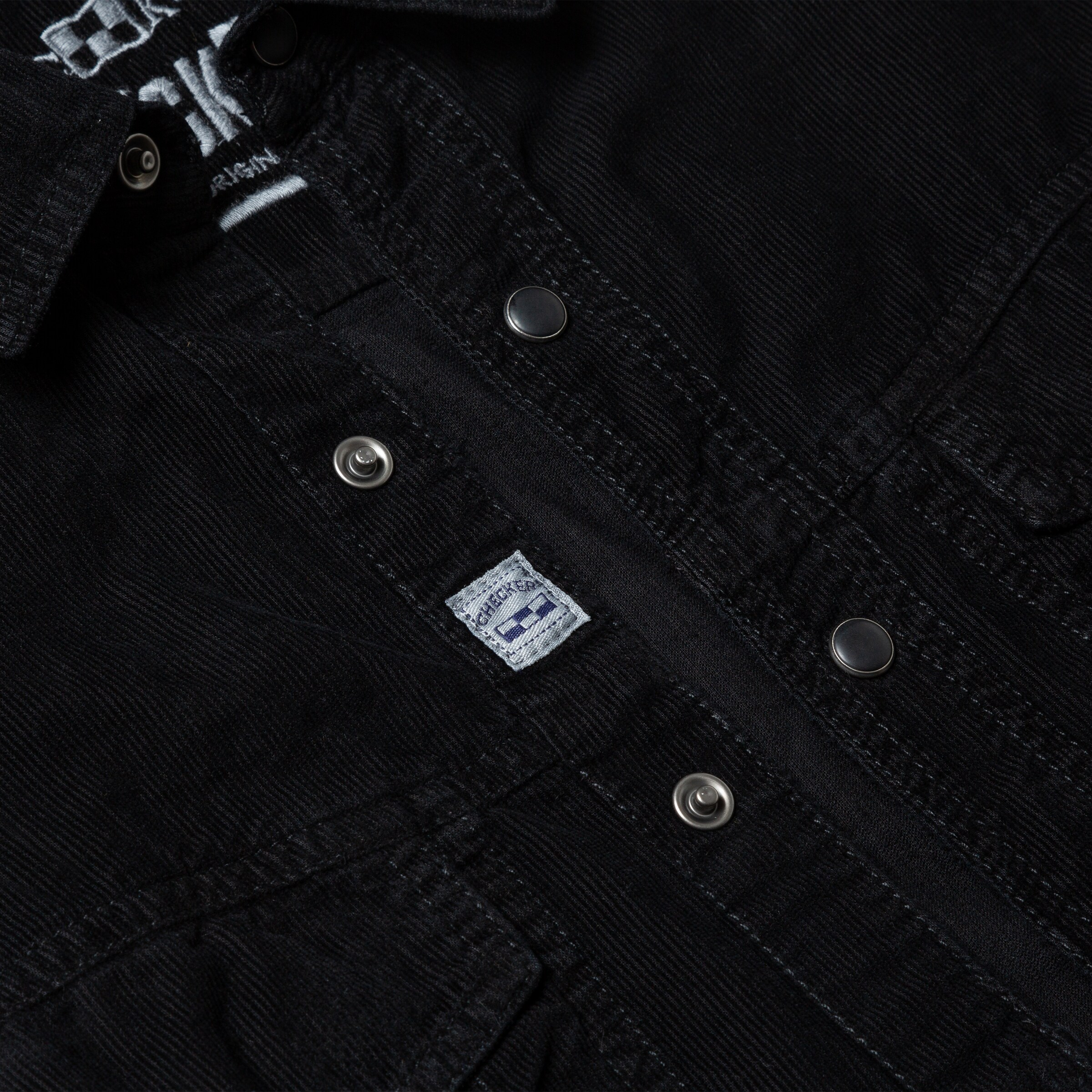 Checker - Regular Fit Camisa ' Dynasty Cord ' em preto