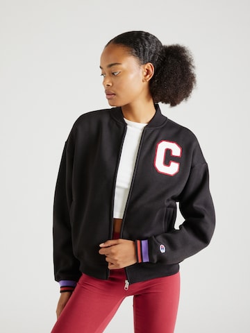 Champion Authentic Athletic Apparel Sweatjacke in Schwarz: predná strana