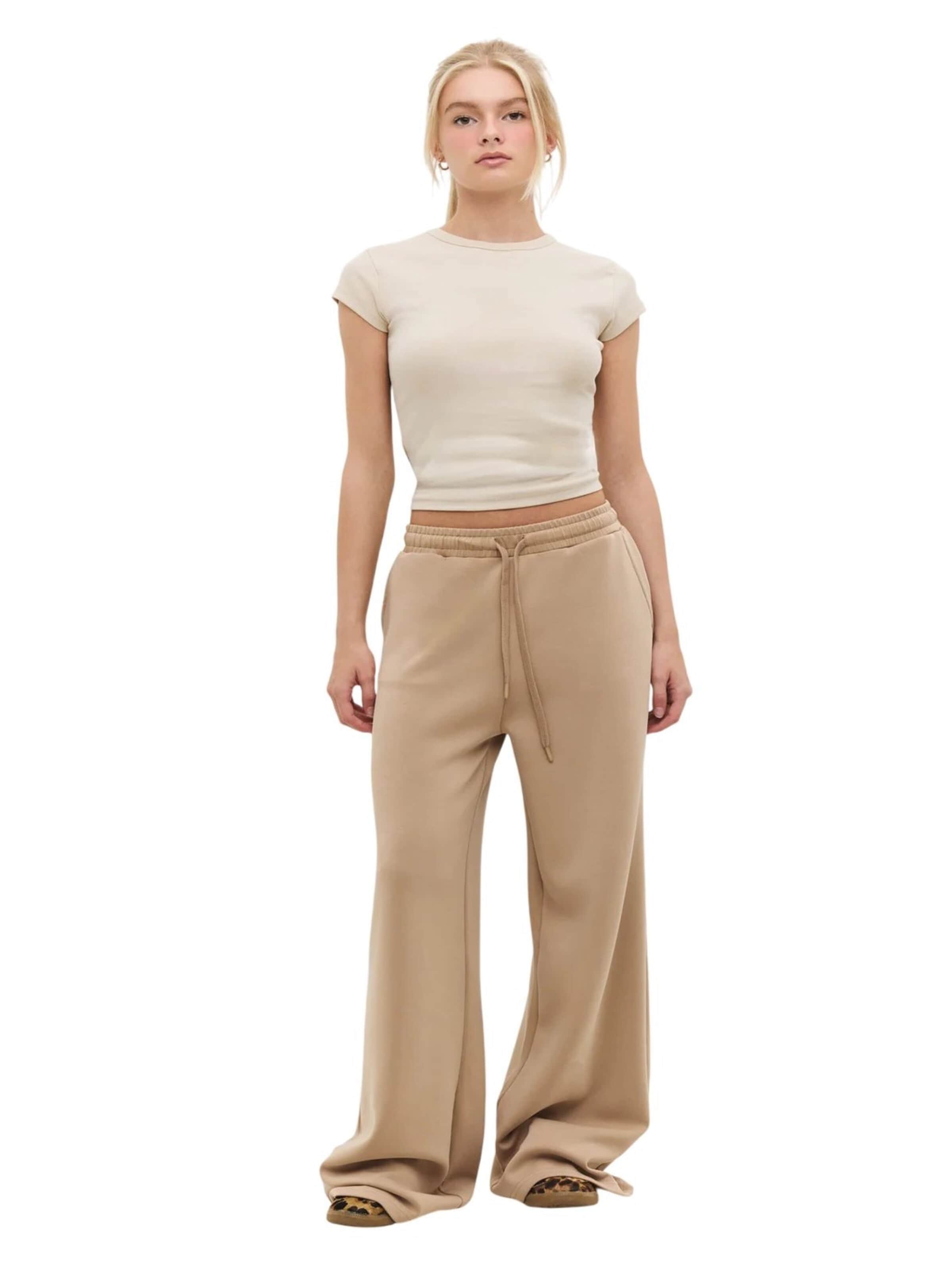 No Matter What Trousers in Beige: front