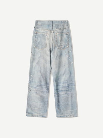 Bershka Voľný strih Džínsy - Modrá