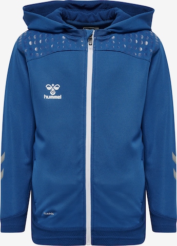 Hummel Athletic Zip-Up Hoodie in Blue: front