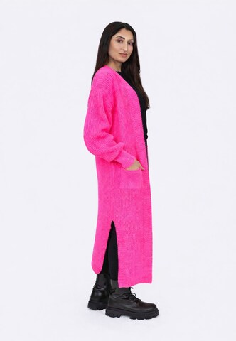 Cappotto in maglia di Elara in rosa