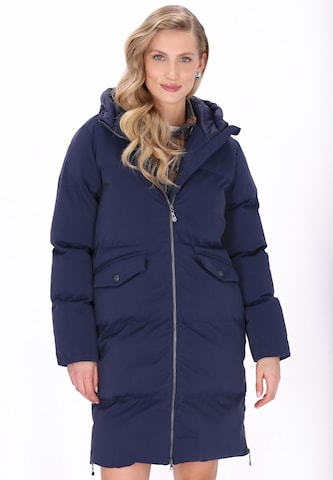 DreiMaster Vintage Wintermantel in Blauw: voorkant