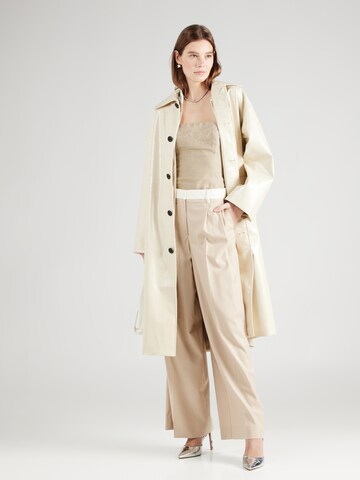 REMAIN Wide leg Bandplooibroek in Beige