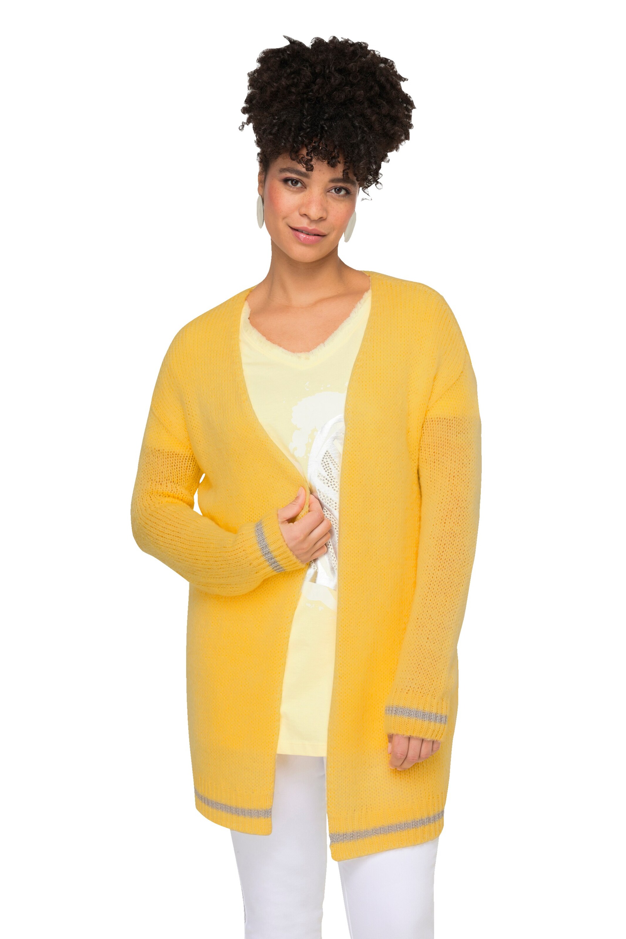 MIAMODA Strickjacke in Gelb: Vorderseite