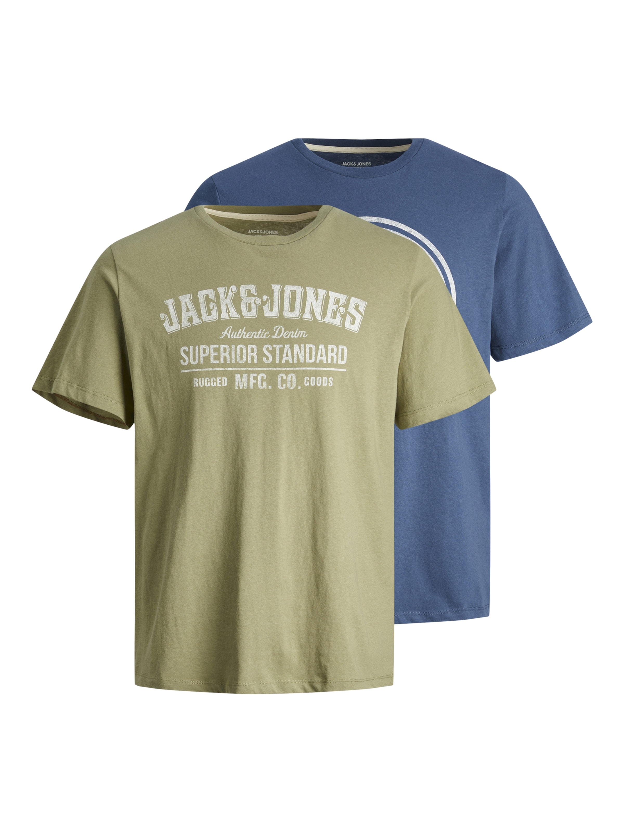 JACK & JONES Koszulka 'JJEJeans' w rozmiarze XS w kolorze ciemny niebieski / jasnoszary / oliwkowym, Podgląd produktu