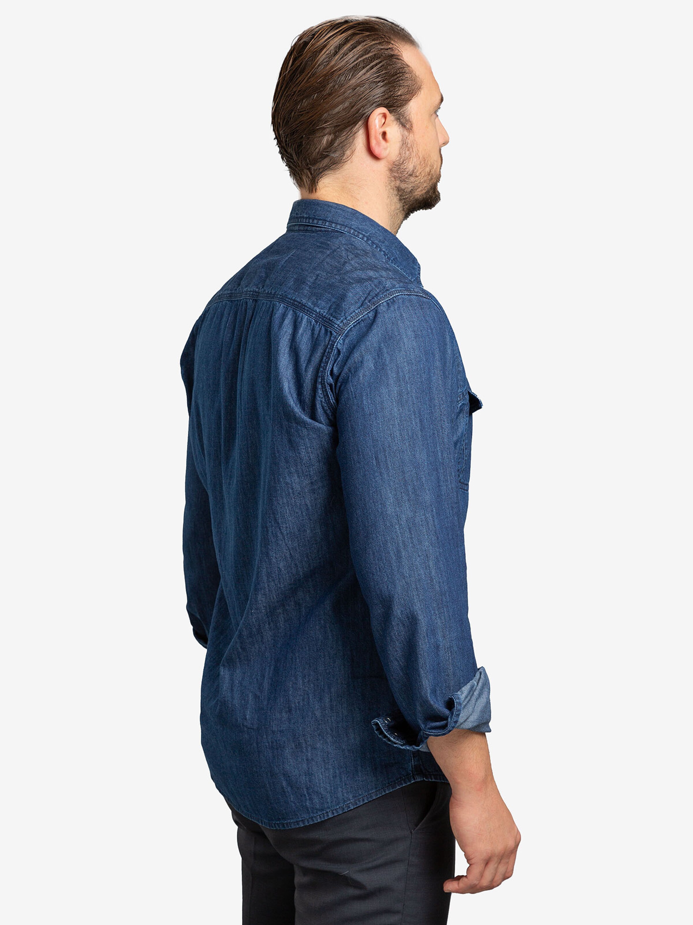 Checker - Ajuste regular Camisa ' Dynasty Denim ' en azul