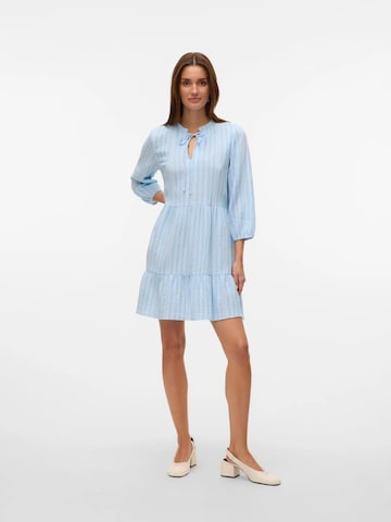 VERO MODA Jurk 'VMNANNA Midi dress' in Blauw