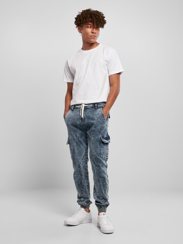 Urban Classics Tapered Cargojeans in Blau