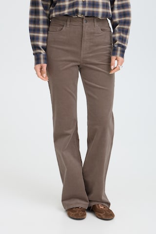 évasé Pantalon Pulz en beige : devant