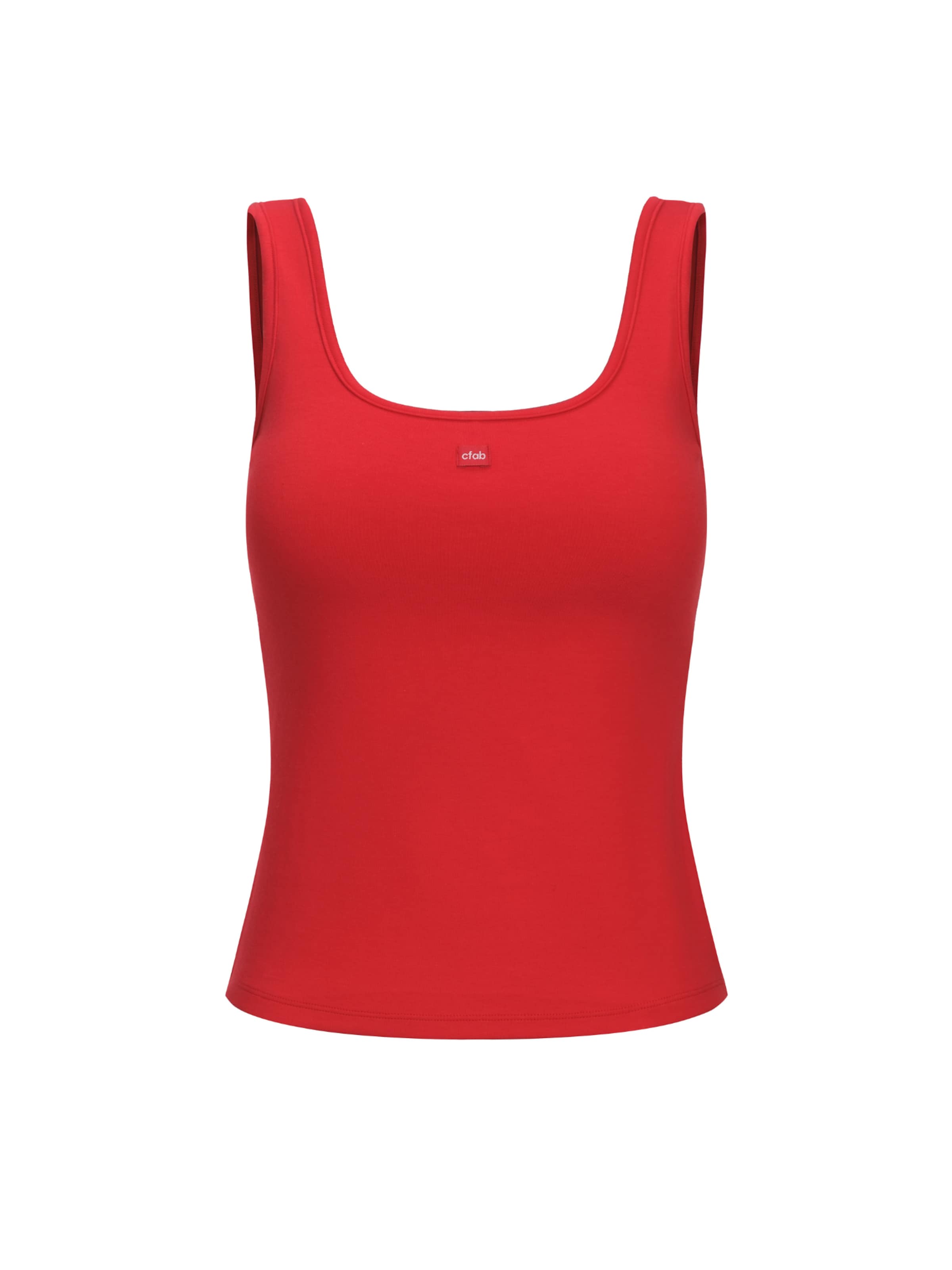 cfab (formerly creamy fabrics) Top 'Cotton Tank with Built-In Wireless Bra' in Red: front