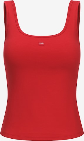 cfab (formerly creamy fabrics) Top 'Cotton Tank with Built-In Wireless Bra' in Rot: Vorderseite