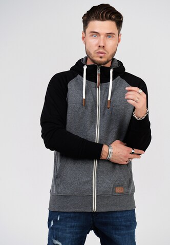 behype Zip-Up Hoodie 'HENRAY' in Grey: front