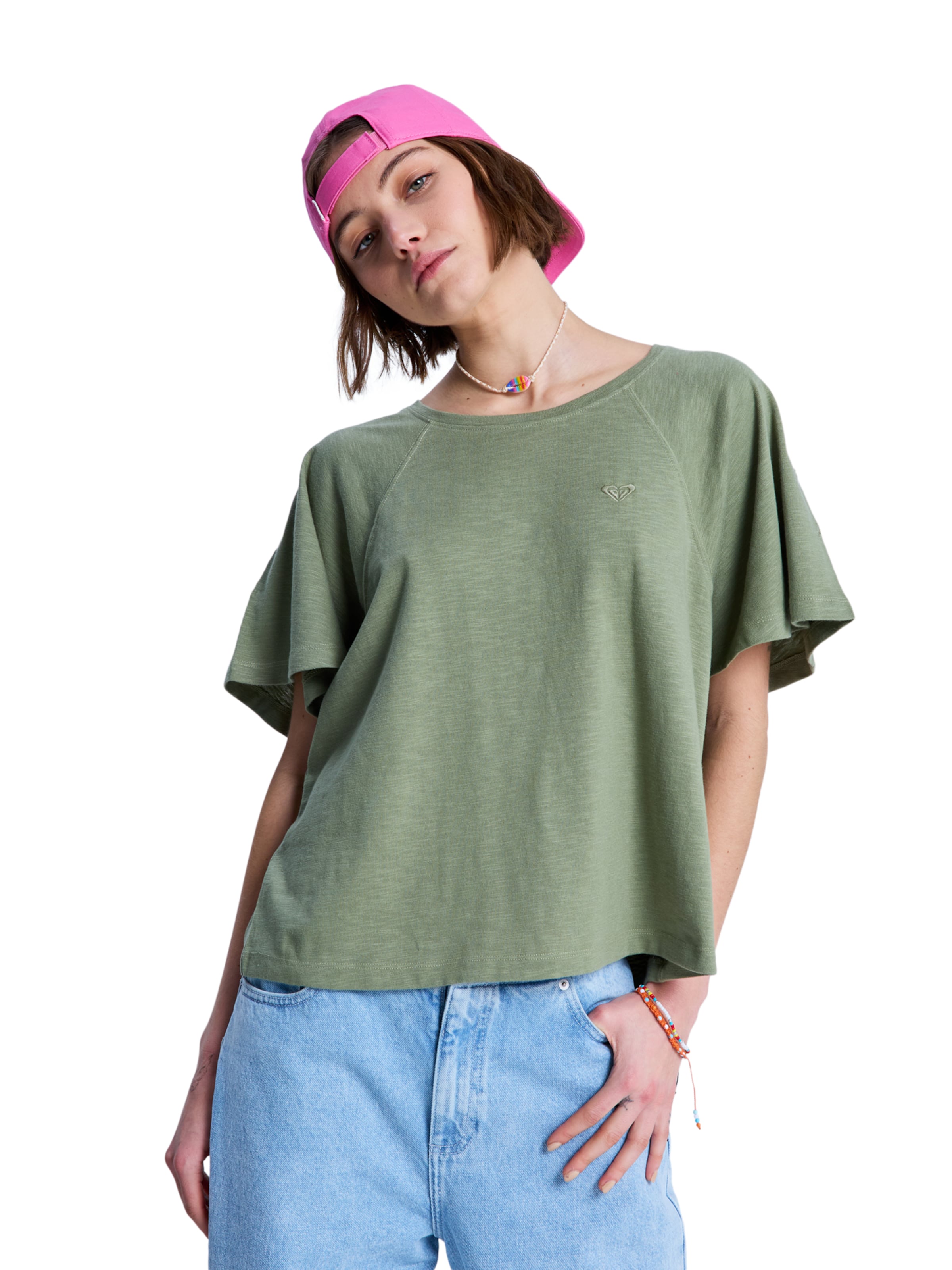 ROXY Shirt 'Time For Palm Tree' in Green